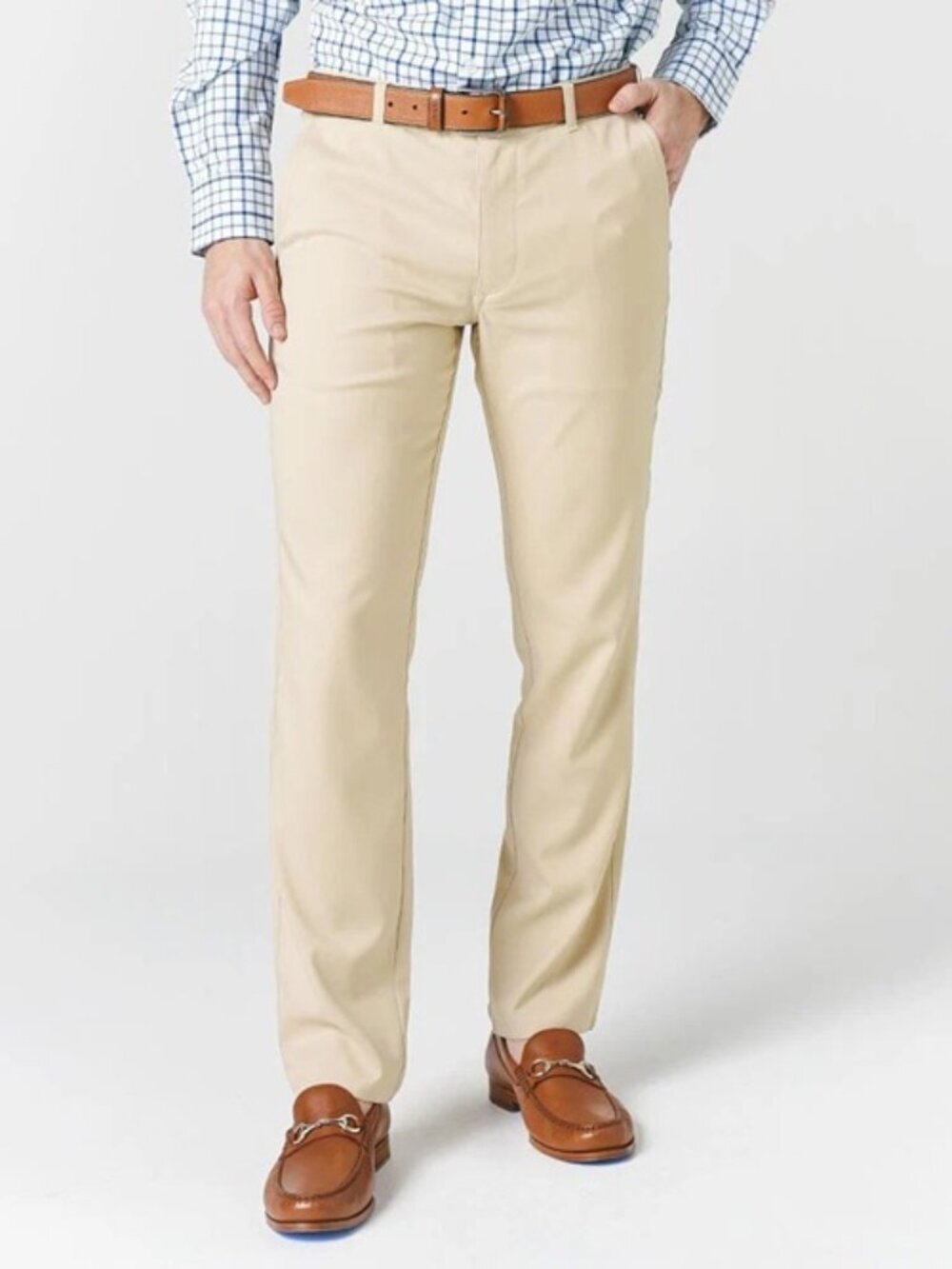 NWT Mizzen+Main Baron Trim Fit Performance Chino Pants in Sand Solid 38 X 32